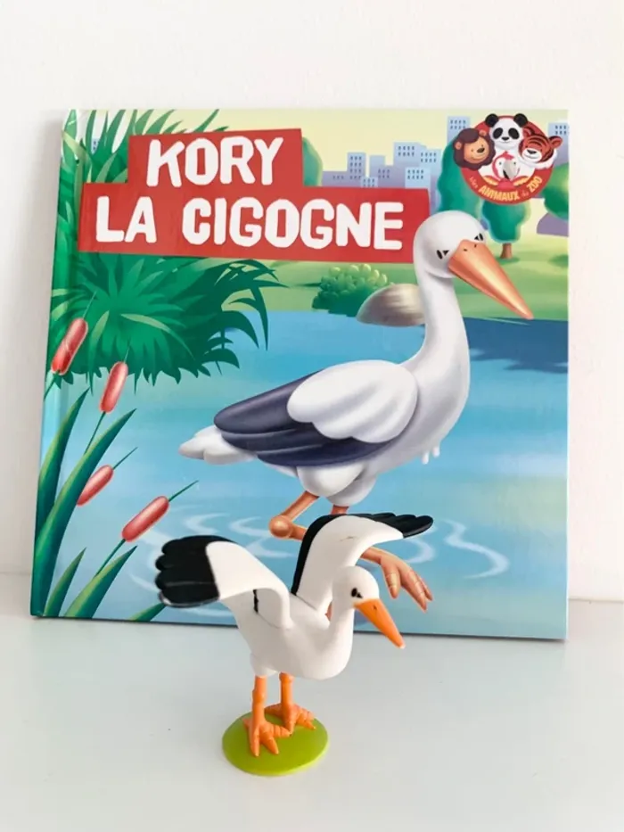 Kory la cigogne - 📚 livre avec figurine. altaya De agostini. collection “Mes animaux du zoo”