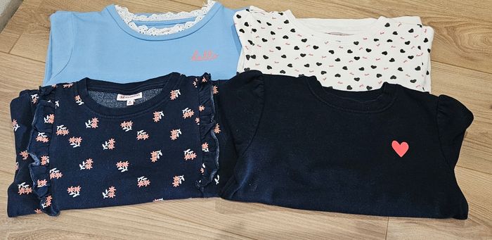 Lot de 4 pulls manches longues filles- Taille 6 ans