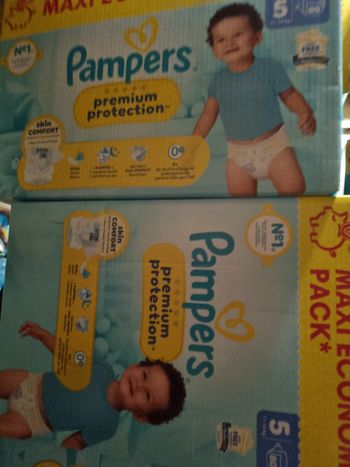 2 paquets pampers premium maxipack