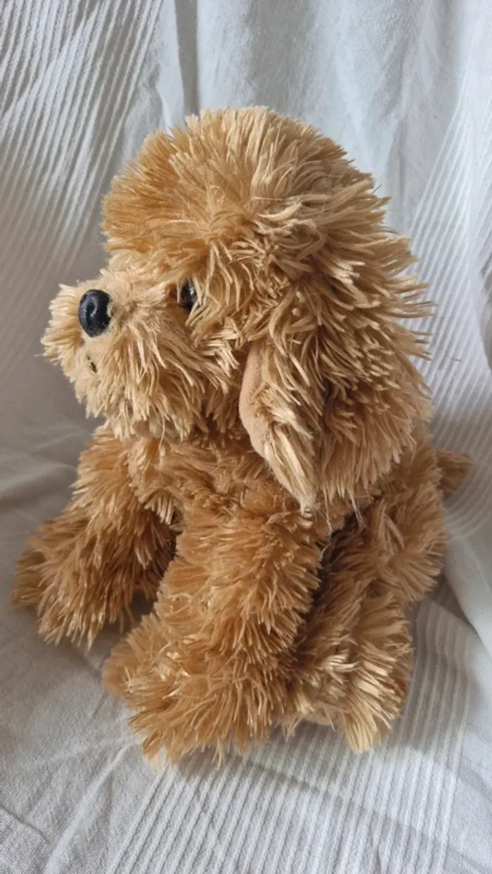 Peluche chien marron  louise mansen - photo numéro 2