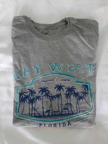 Tee-shirt homme Key West Florida gris - Taille M - Imprimé vintage
