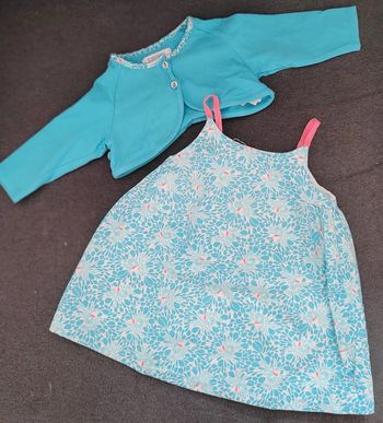 Ensemble robe et gilet 3 mois - 60cm