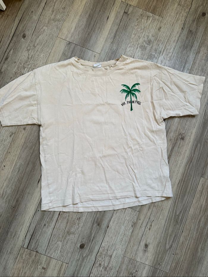 T shirt beige Zara palmier 11/12 ans - photo numéro 3