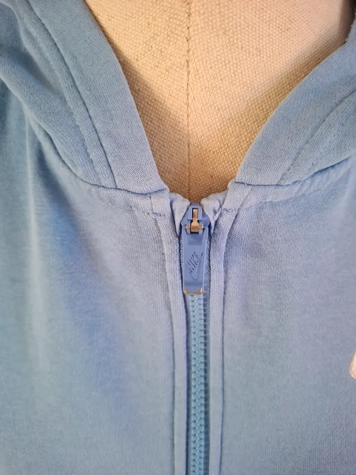 Sweat zippé à capuche Nike bleu clair - photo numéro 3