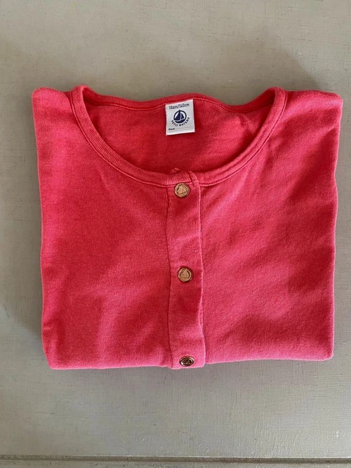 Cardigan corail Petit Bateau 10 ans en coton et lin - photo numéro 11