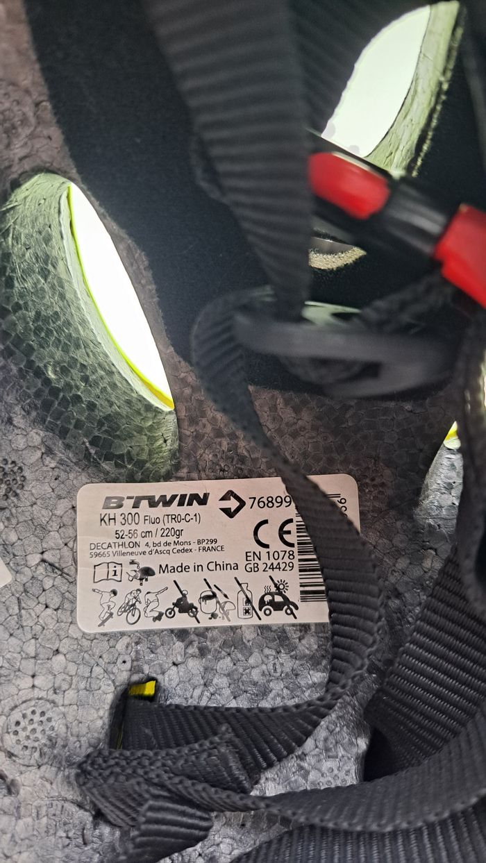 Casque btwin jaune fluo - photo numéro 2