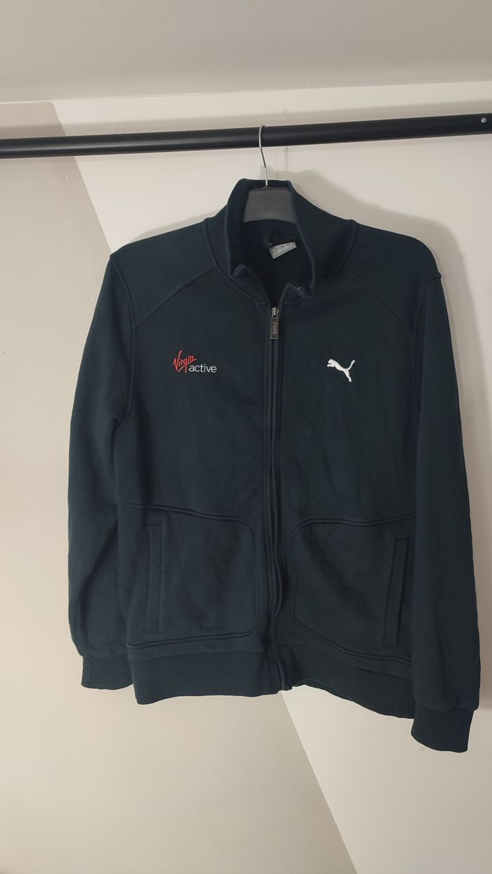 Vêtement vintage de marque Puma Virqin active veste zippé noir L #D84 - photo numéro 8