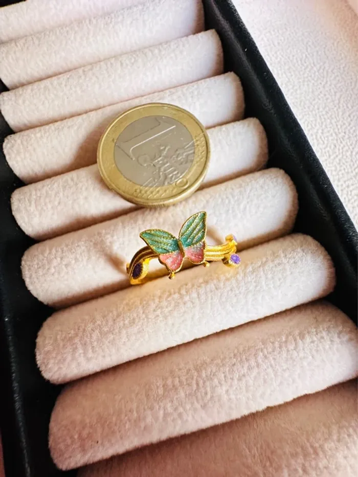 Bague papillon en émail – fabrication artisanale vietnamienne - photo numéro 4