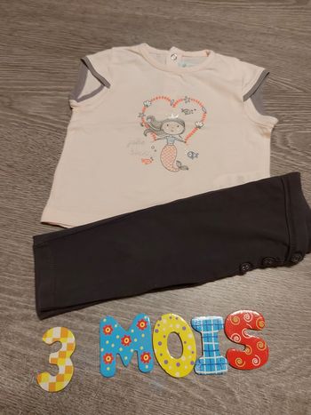 Ensemble t-shirt et legging - 3 mois