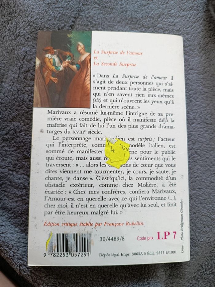 Livre de Marivaux la surprise de l'amour - photo numéro 2