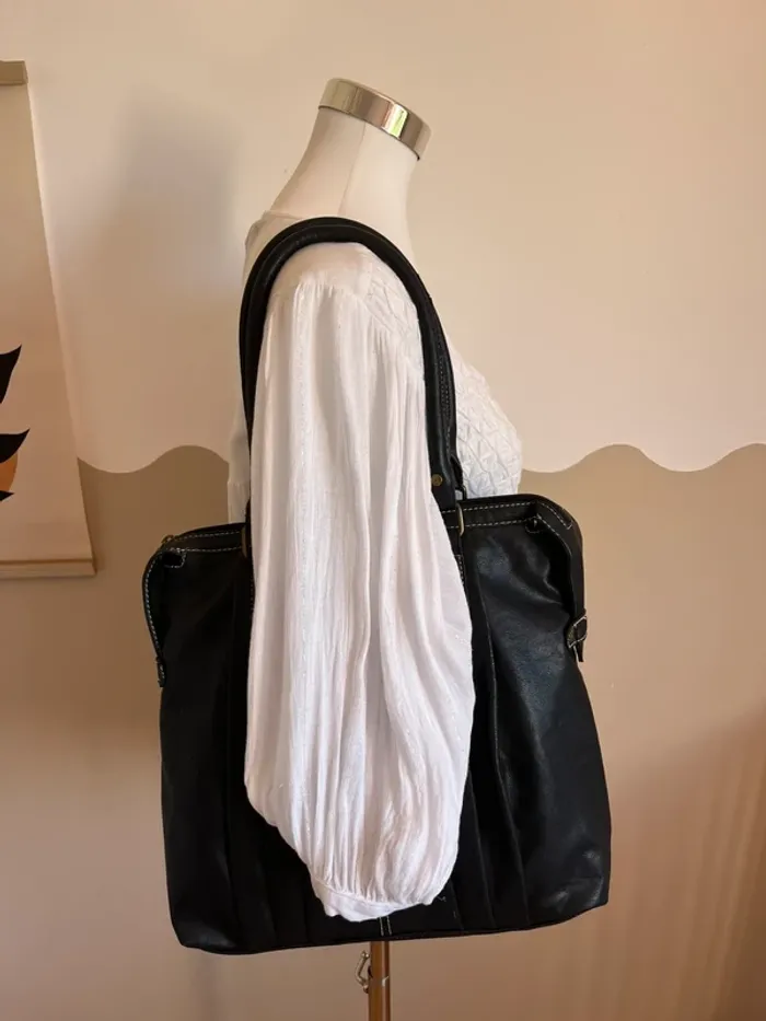 Sac noir vintage y2k synthétique en bon état [ref2508SBl158] - photo numéro 9