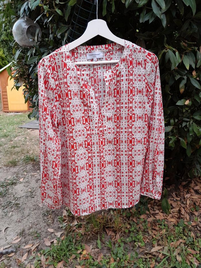 Cottonade chemisier motif taille 44