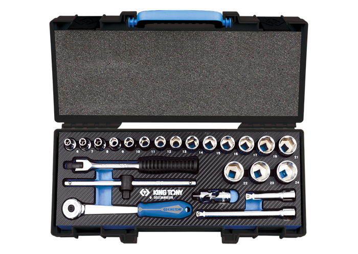 Coffret de douilles 3/8" 6 pans métriques et accessoires- 23 - KINGTONY 3523MR09