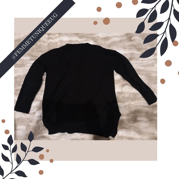 Pull femme col V noir taille unique- rétro&icone - photo numéro 6