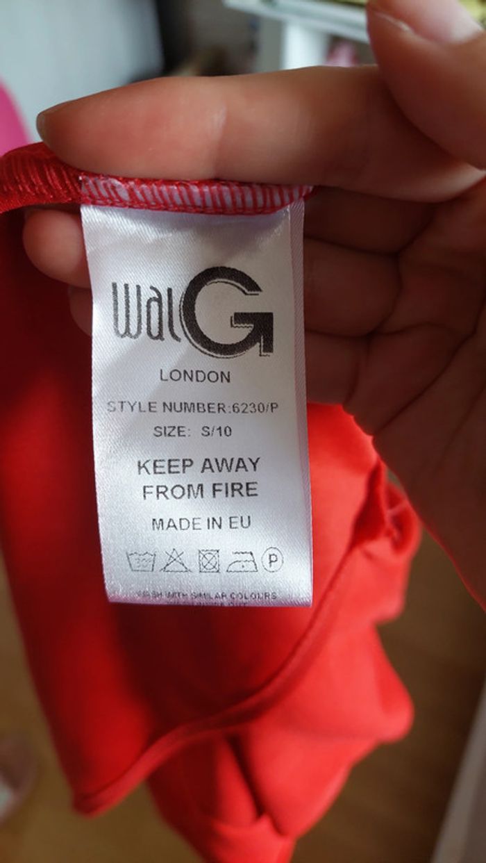 Robe Rouge Décolleté V et Fente Glam -taille S - WalGpetite - photo numéro 8