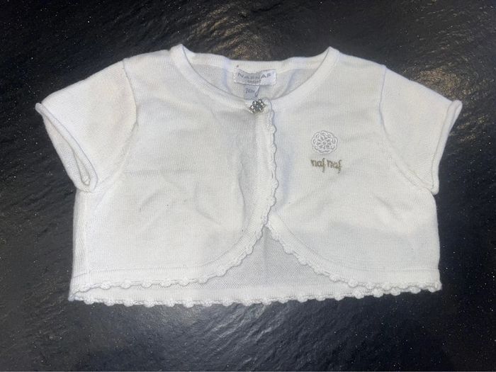 Gilet boléro manche courte blanc cérémonie naf naf