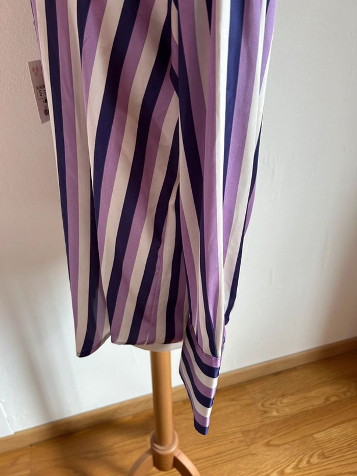 Chemise satinée, lilas et blanche, Zara - photo numéro 8
