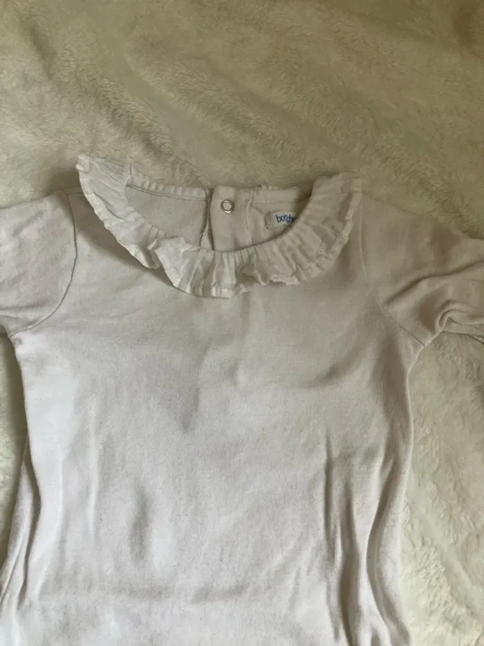 Body blanc à col 12 mois - photo numéro 2