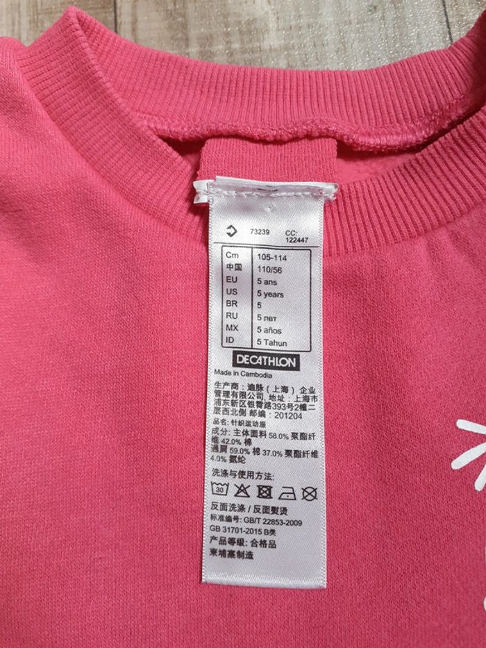 Sweat fille rose 5 ans - photo numéro 5