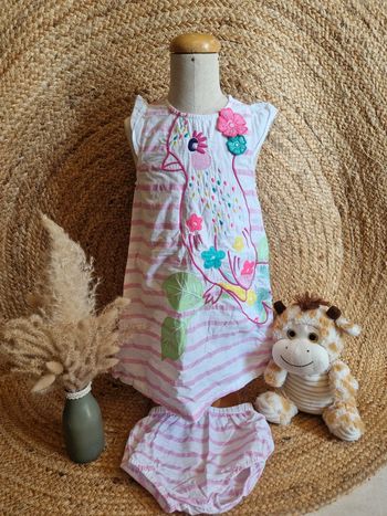 Jolie ensemble robe et culotte fille du pareil au même 24 mois 86cm