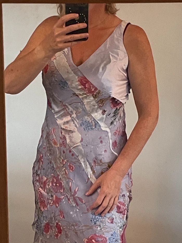 Robe légère parme et rose soie 42 - photo numéro 5