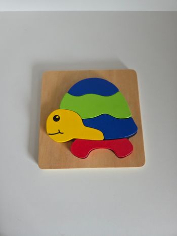 🐢 Puzzle Enfant Bois Tortue - Playtive Junior - Éveil & Motricité
