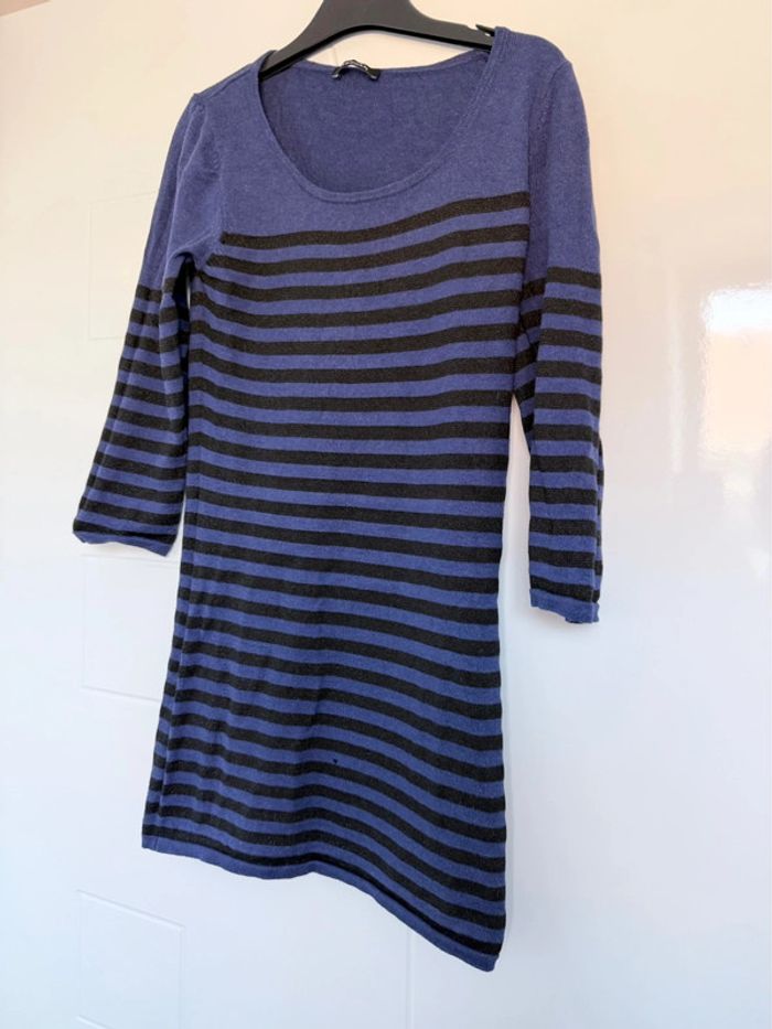 Pull long manches 3/4 Morgan bleu et noir en S