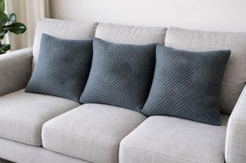 Lot de 3 gros coussins gris