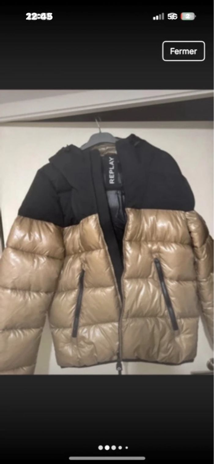 Doudoune marque replay taille m porté une fois - photo numéro 3