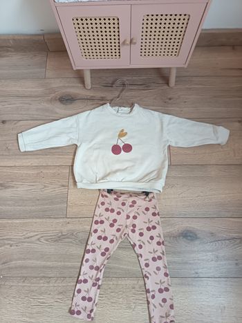 Ensemble côtelé Kiabi cerises 36 mois