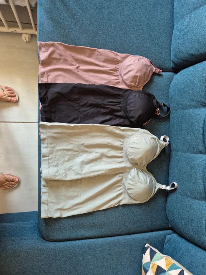 Lot de 3 Débardeurs grossesse et allaitement
