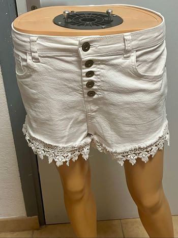 Short en jean blanc