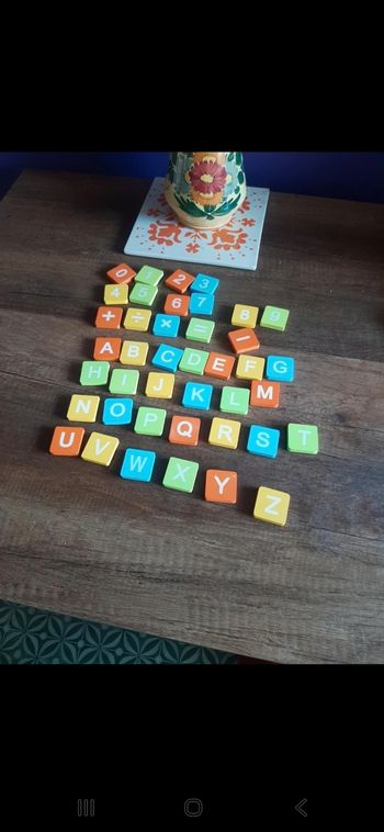 Lot lettres et chiffres en bois aimantés Janod