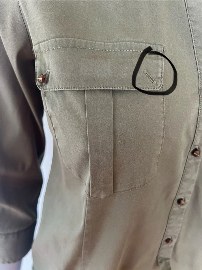 Chemise kaki manches 3/4 Zara - Taille S - photo numéro 11