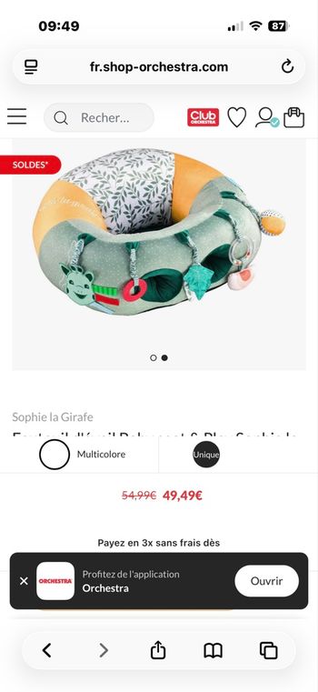 Siège «  Sophie la girafe  »