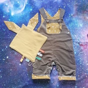 Box bébé des étoiles chocolat Turbul'Essence ✨ Salopette et doudou