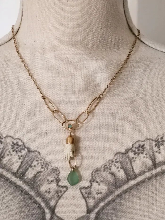 🙏 collier namaste🌿 Main en jaspe paysagé 💚 - photo numéro 2
