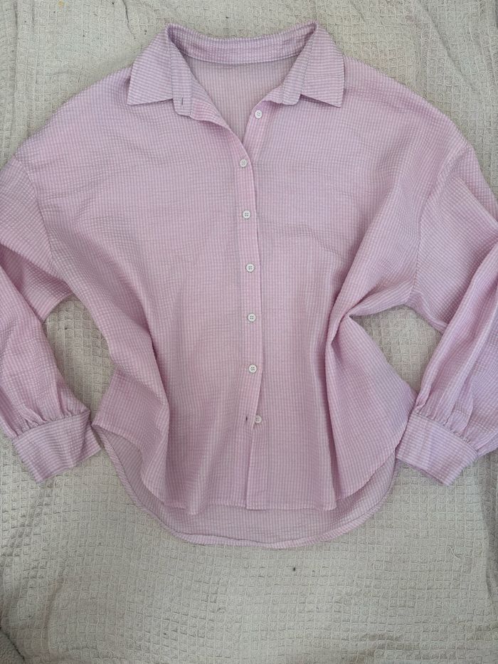 Chemise rose et blanche