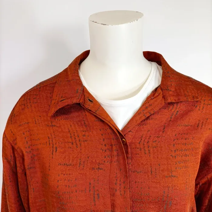 Chemisier / Veste Charmy Couture - Couturier - Orange Bomber - Pièce unique A327 - photo numéro 7