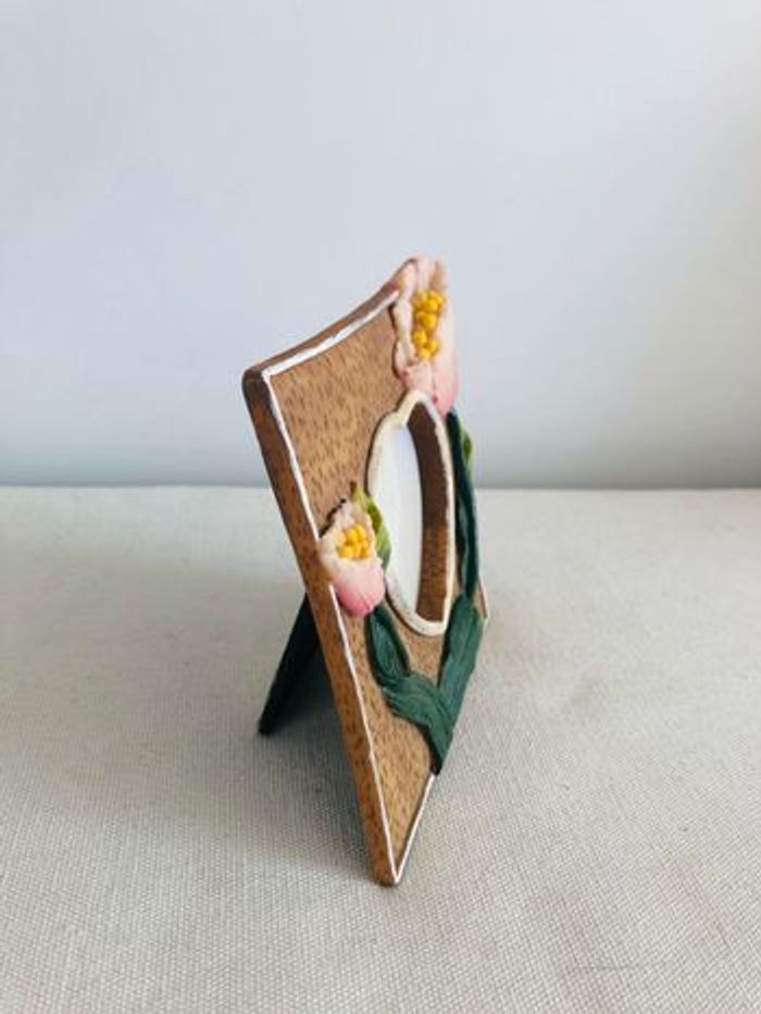 Petit cadre fleurs rose photo en forme de coeur - photo numéro 4