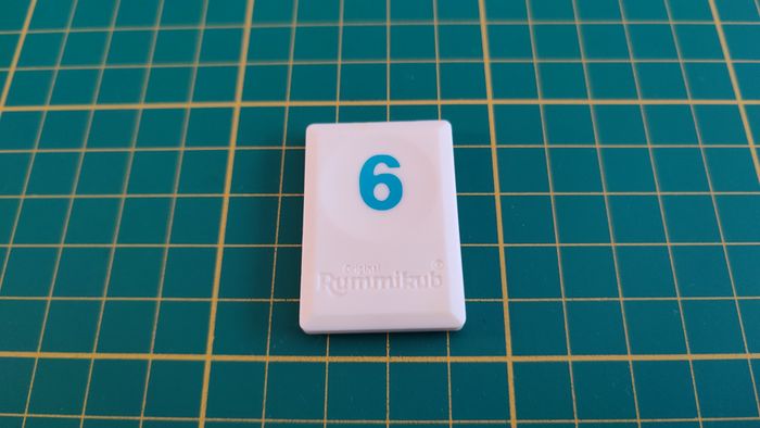 Tuile chiffre 6 six bleu pièce détachée L'original Rummikub chiffres M&M Ventures 2014 #E31