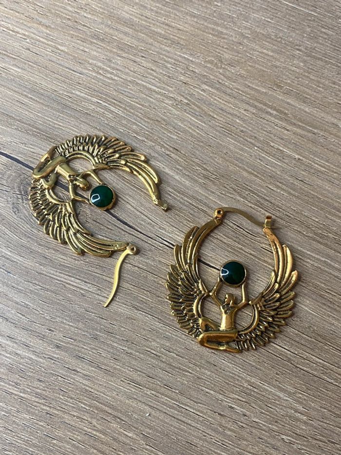 Boucles d'oreilles mystique acier doré - photo numéro 4