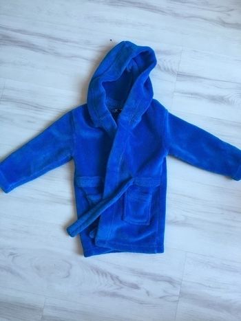 Peignoir bleu velours 6-12 mois