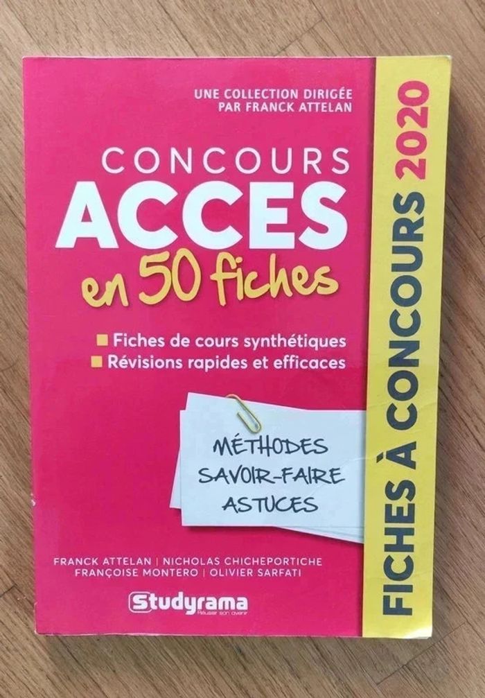 Livre Concours Accès en 50 fiches