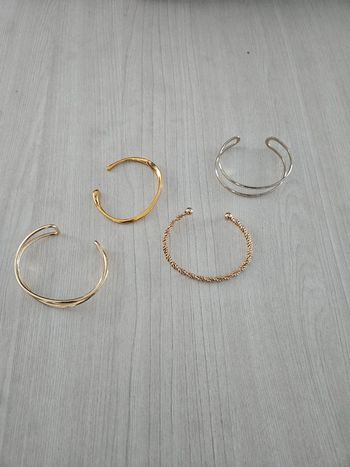 Lot de 4 Bracelets jonc doré