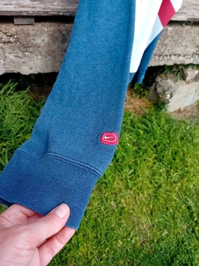 Sweat à capuche gris et bleu vintage Nike XL - photo numéro 7