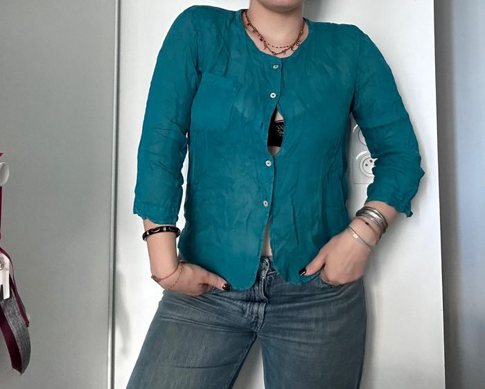 Chemise Bellerose bleu turquoise – Taille 3 (S) | Ultra légère | Couleur vibrante