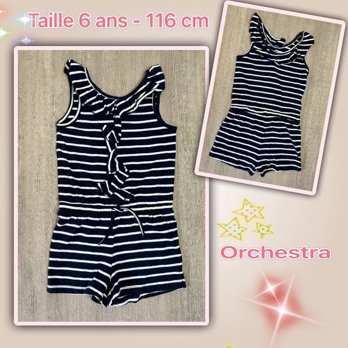 Combishort rayé - taille 6 ans - 116 cm