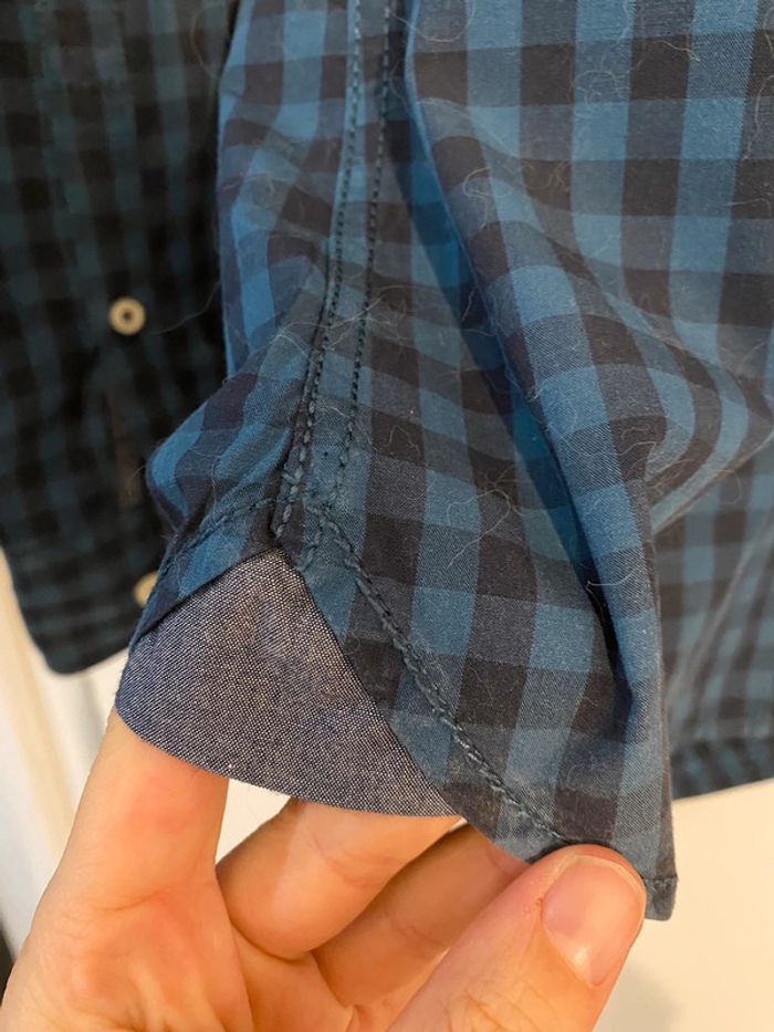 Chemise à carreaux turquoise - photo numéro 3