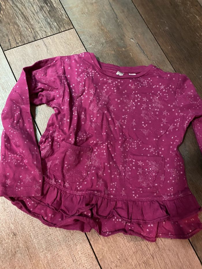 Pull rose fuschia Okaïdi 3 ans étoiles
